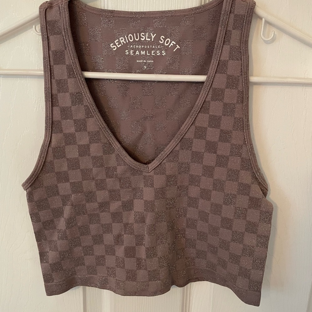 Aeropostale dark lavender Checkered Tank Top